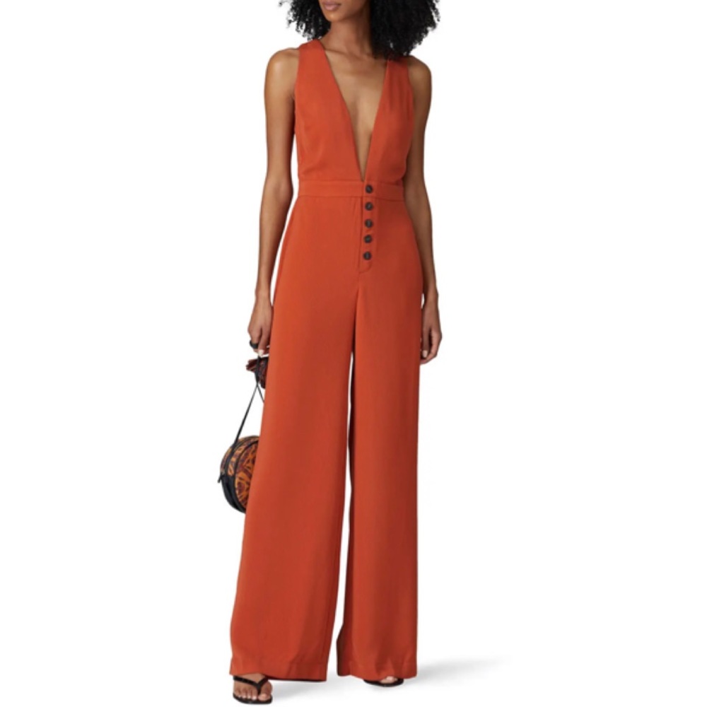 LéRumi Orange Sienna Jumpsuit Size Small $141